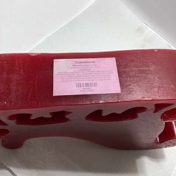 Crate & Barrel Huge Heavy Christmas Silhouette Tree Candle Sleigh Candle - Picture 8 of 10